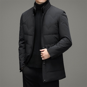 羽绒服外套男立领商务休闲中年男装冬季中老年爸爸装HL2166-P390图片
