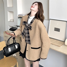 蝴蝶结小香风外套女早春2025新款绝美超火高级感气质名媛小个子，女装毛呢外套，2C198