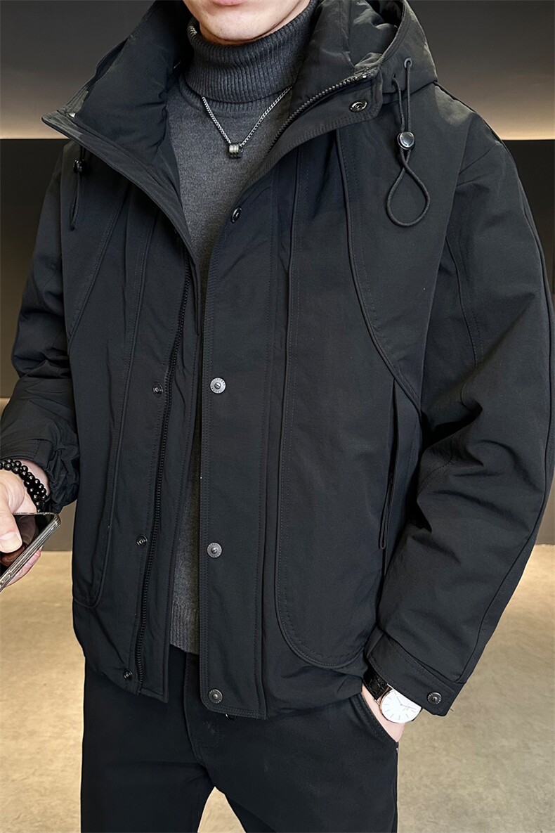 新标连帽轻奢男羽绒服现货高品质情侣保暖外套数据款,男装羽绒服,电商A237