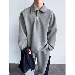 卫衣男春秋季新款潮牌ins港风POLO领上衣服季薄款宽松外套 W112图片