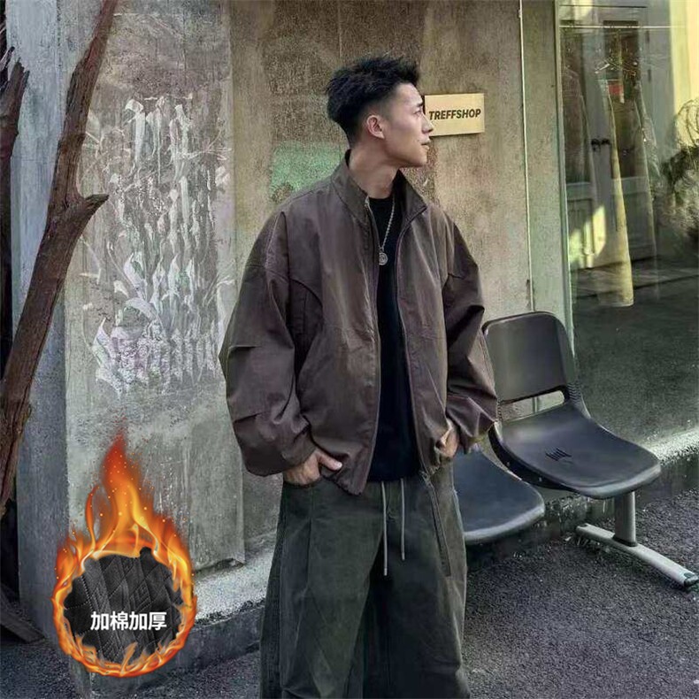 现货自家工厂美式弯刀休闲夹克加棉加厚保暖JK169JM/P98，男装夹克，电商B318