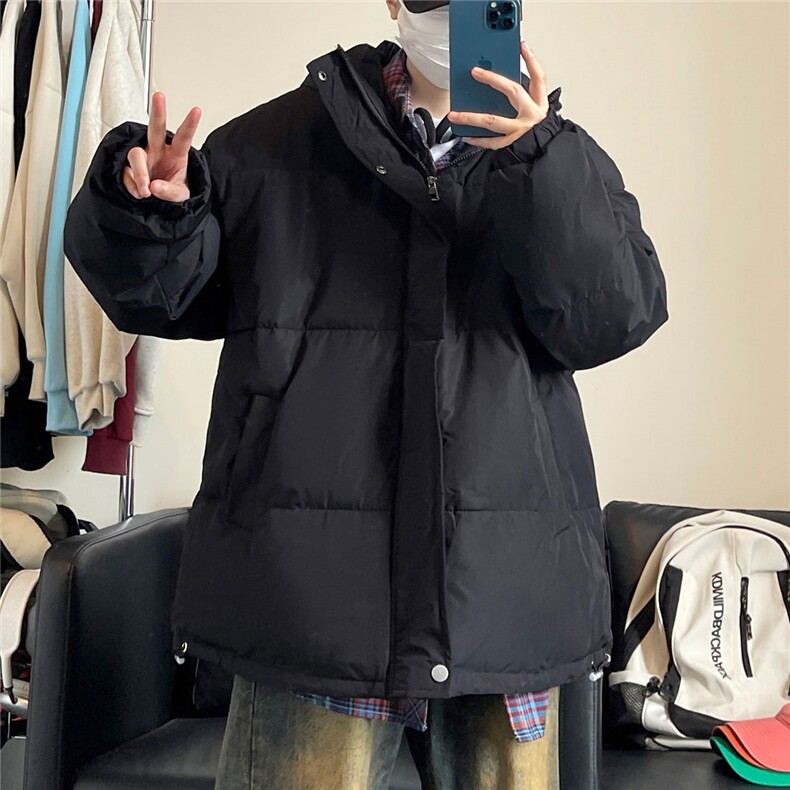 宽松纯色大码休闲加厚保暖连帽棉服棉衣外套M5227-P55【特价】,男装棉衣,电商A007