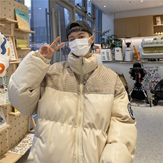 高品质！PU皮棉服冬季宽松港风棉衣立领冬装棉袄PM01-P115限158，男装棉衣，电商B370