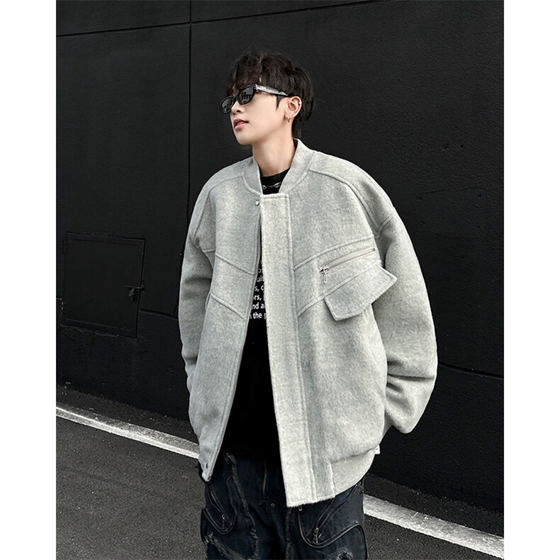 加棉外套男款秋冬高级感痞帅潮牌夹克男装棉衣JK09343-P113,男装夹克,星座308B-2