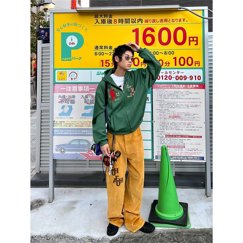 美式做旧字母刺绣连帽卫衣男女春秋宽松休闲百搭外套LB60133-P59,女装短外套,星座1008