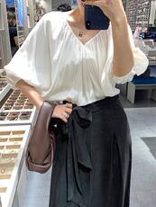 夏季新款洋气V领系绳韩版小衫，其它，L·H·X