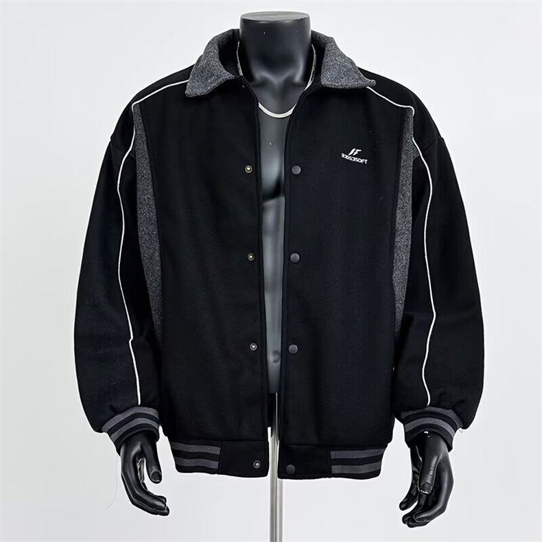 美式复古高街拼接翻领夹克男百搭撞色街头休闲夹克J225-P70，男装夹克，星座1109-3