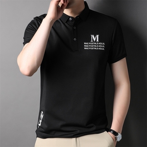 2023夏季新款POLO衫短袖翻领男士休闲时尚套头百搭中青年上衣体恤图片