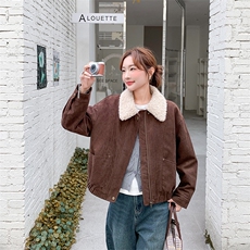 新款有货麂皮绒夹克棉衣外套2C010-2573-P185-K268，女装短外套，2C010