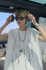 夏季新款外景创意字母印花宽松背心男潮牌坎肩无袖T恤BX00513/P25，男装背心/马甲，电商B316