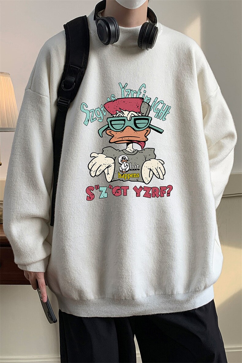 半高领毛衣男大码胖子针织衫毛线衣M18380-P45加绒款-P65,男装针织衫/毛衣,电商A040
