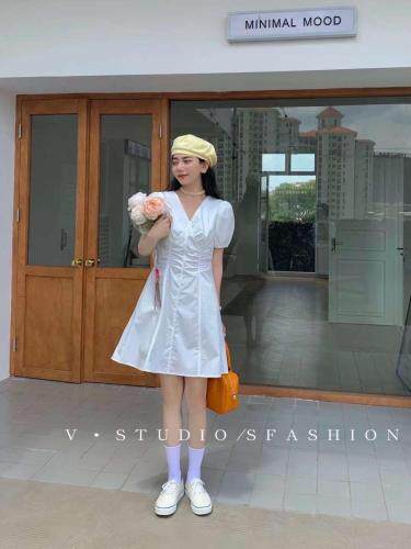 夏季网红款收腰连衣裙，女装连衣裙，玩美