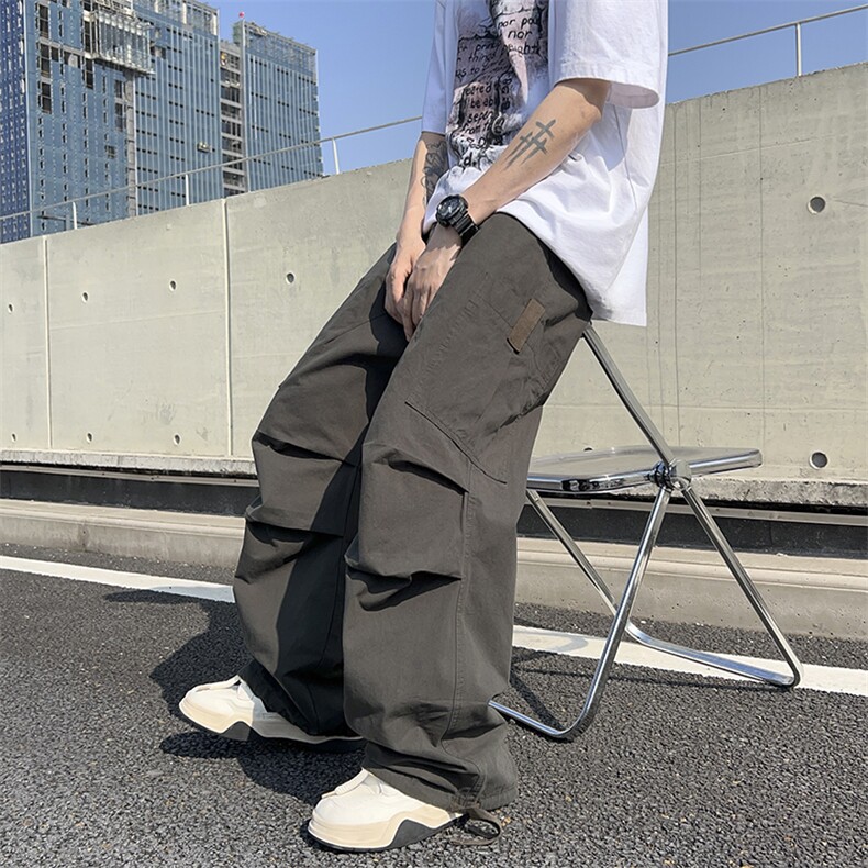 得物品质夏款男纯棉休闲裤工装大口袋直筒宽松休闲长裤F03P65,男装休闲裤,星座1013-1