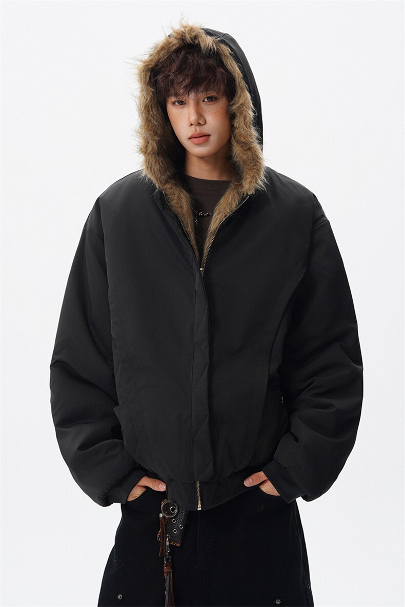 8XL-M复古双面加厚毛绒皮草短款工装派克服外套MY1707P158控188,男装工装外套,电商D206-1