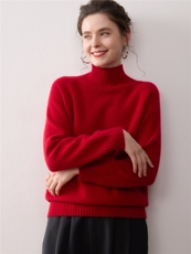 加厚山羊绒衫女半高领宽松毛衣25秋冬新款百搭针织打底衫内搭上衣，女装羊绒衫，暖绒情旗舰店