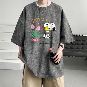 风复古亚麻短袖男棉麻t恤男半袖 ZT71324-P35图片