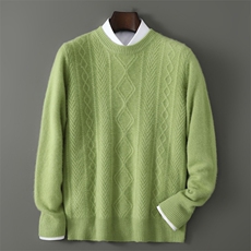 2025百搭时尚简约绞花羊毛衫男款，男装羊毛衫，千国羊绒