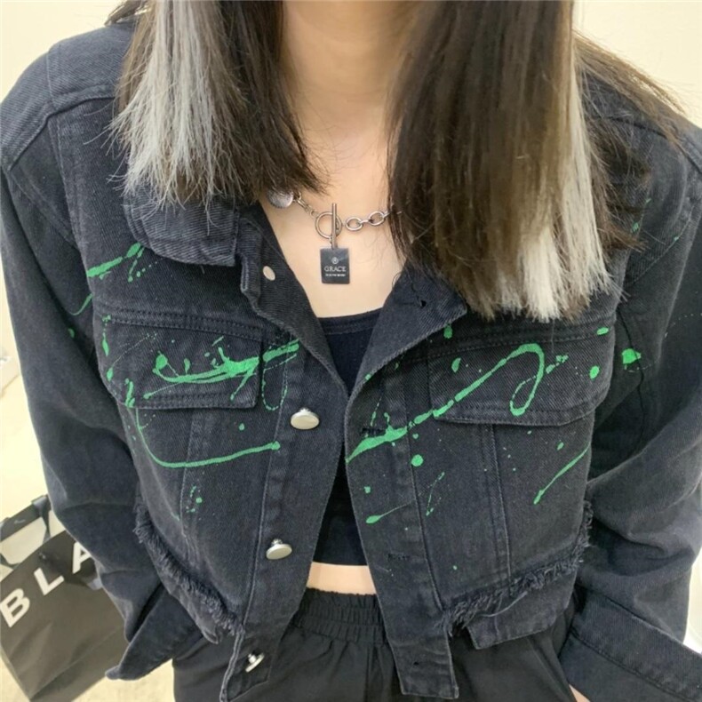 泼墨牛仔外套，其它，Alissa Lin