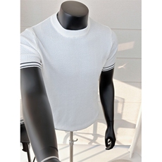 肌理感圆领T恤针织短袖打底衫K87001-P53，男装T恤，星座1012-1