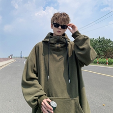 8XL-M大码摇粒绒卫衣套头连帽半拉链宽松美式复古外套WY9103/P68，女装短外套，电商B238