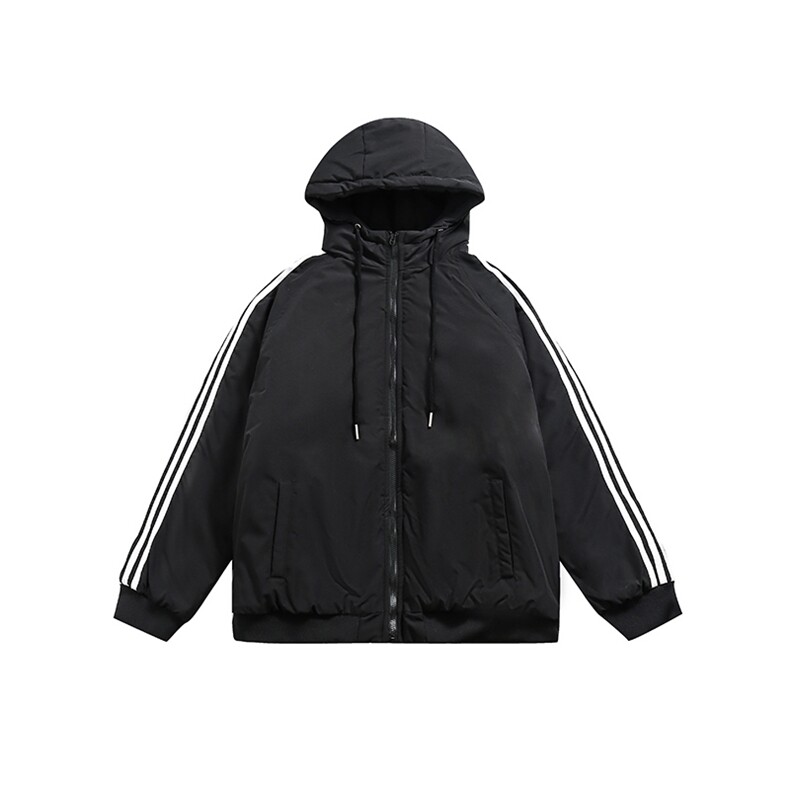 特批50冬季新款加厚保暖条纹休闲棉衣男女情侣款潮流中性风M8912,男装棉衣,电商A128