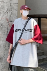 B239-1268-P38夏季字母印花圆领重磅短袖T恤男拼色体恤上衣半袖，男装T恤，星座514-2(原B239)