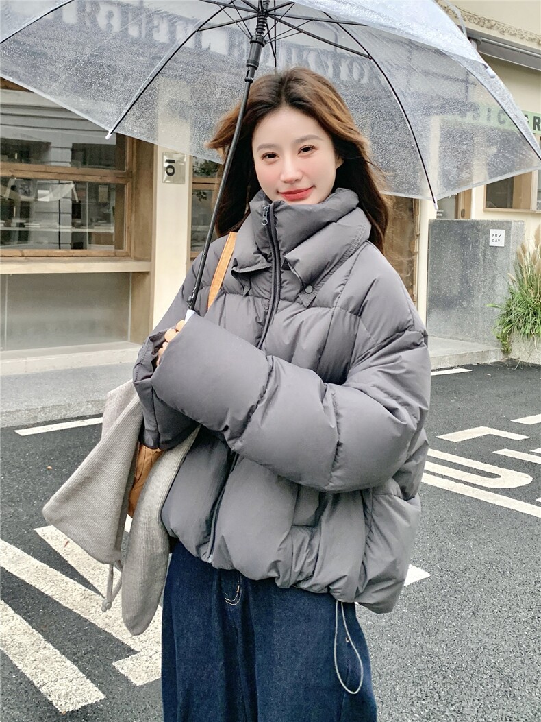 针织披肩灰色90绒羽绒服女2025冬季新款设计感显瘦气质巨好看外套,女装羽绒服,艾米莉亚