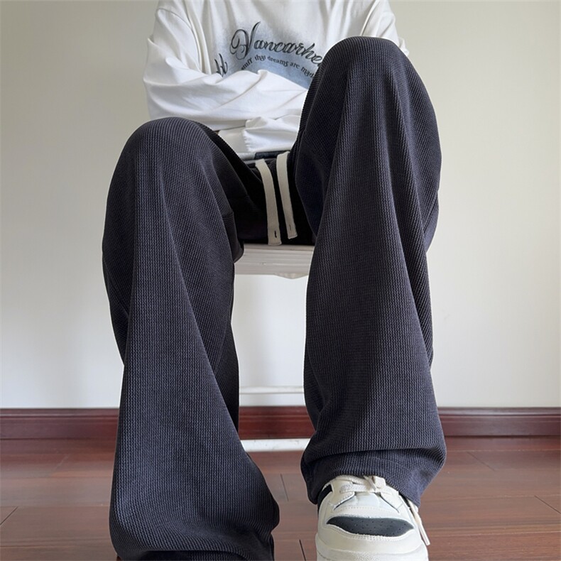 秋季纯色休闲裤男宽松拖地裤潮流灯芯绒直筒卫裤K9911-特P35控58,男装休闲裤,星座209-2