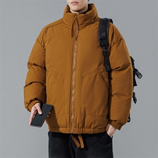 现货冬季美式休闲加厚雪山外套夹克立领纯色三防户外工装棉服，男装夹克，电商A486