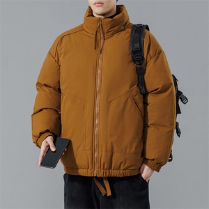 现货冬季美式休闲加厚雪山外套夹克立领纯色三防户外工装棉服图片