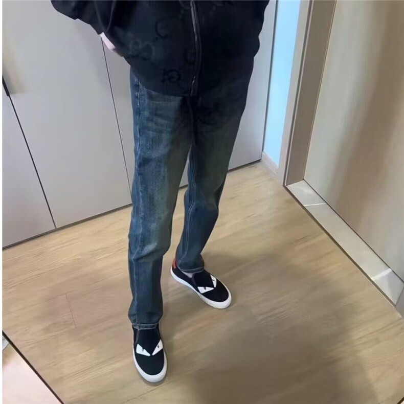 春季新款小狗钢标牛仔裤男网红同款百搭修身显瘦直筒小脚长裤韩版,男装牛仔裤,星座506A