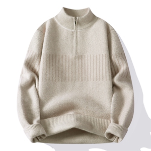 毛衣男士秋冬半拉链潮流针织毛衣打底套头线衣M355-P45图片