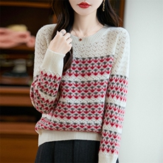 2025年秋季长袖时尚百搭通勤简约休闲嵌花撞色费尔岛,女装羊毛衫,三莲羊绒,清河羊绒市场 2025年秋季长袖时尚百搭通勤简约休闲嵌花撞色费尔岛,女装羊毛衫,三莲羊绒,清河羊绒市场