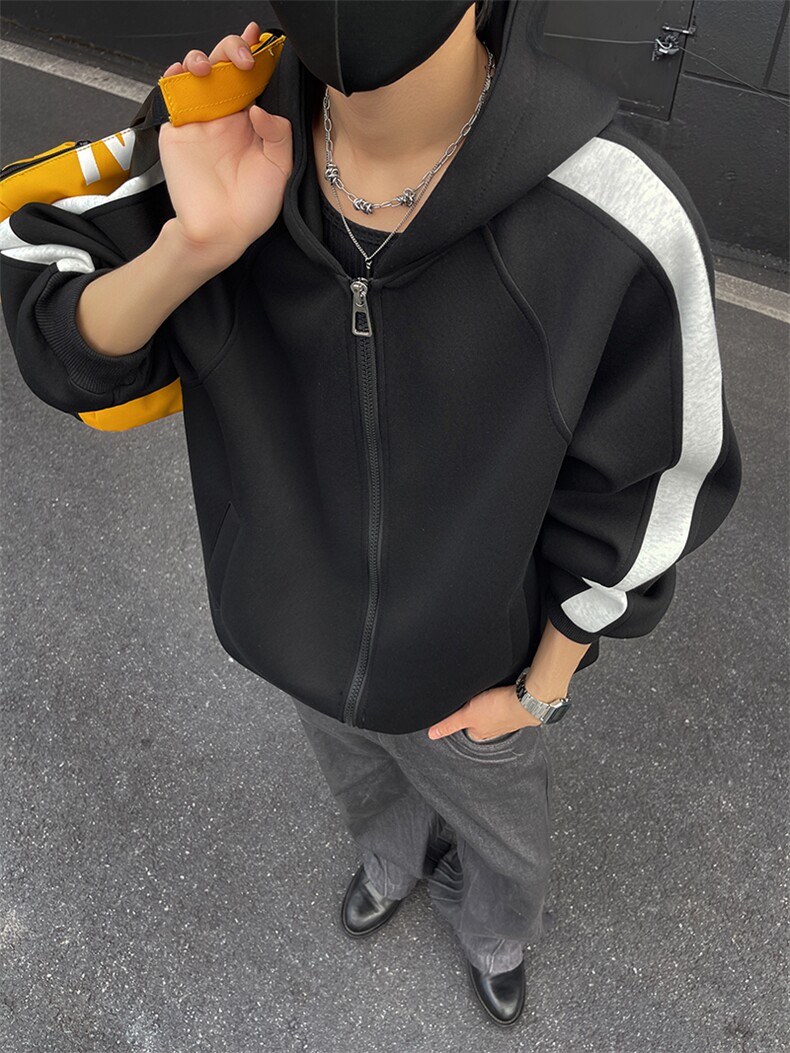重磅拼色男女连帽卫衣特P60M-3XL,男装卫衣,电商B325