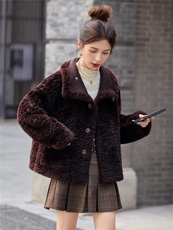 2025冬季新款~~双面穿皮毛一体，女装棉衣/棉服，意芙
