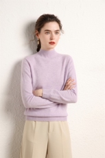 软糯！无缝一体山衫女半高领毛衣秋冬宽松套头纯色羊毛打底衫，女装羊毛衫，绒源之鑫