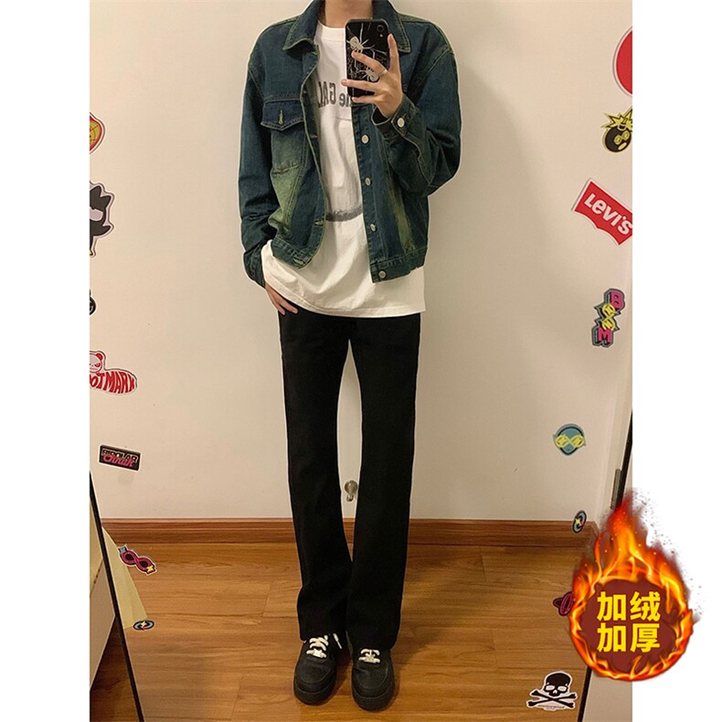 B221 美式ins高街加绒加厚牛仔裤 LK23010-P60 控78 加绒P70 控98图片