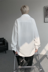 春夏新款小心机深V西装领系带衬衫简约美式时尚衬衫外套特P38，男装衬衫，电商B319