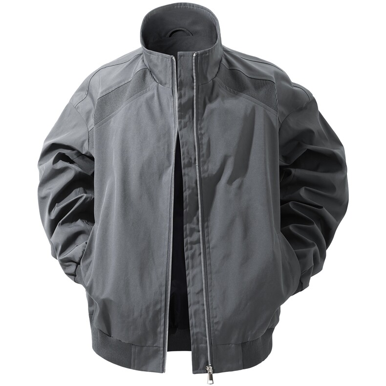 JK008立体白底春装拼接工装立领夹克聚酯纤维(M-5XL)TP35,男装夹克,电商A088