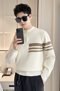 B353 MY829 P68 L-3XL 白色冬季男士常规版型潮版针织衫套头毛体图片