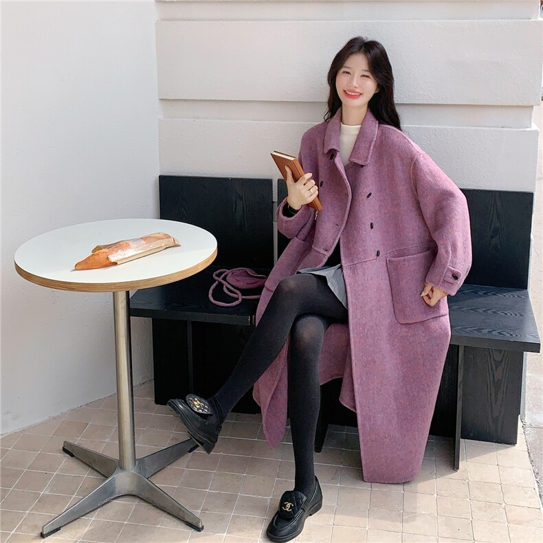 8677紫色长款羊绒大衣送包包8677-P275-k408,女装羊绒大衣,2C232
