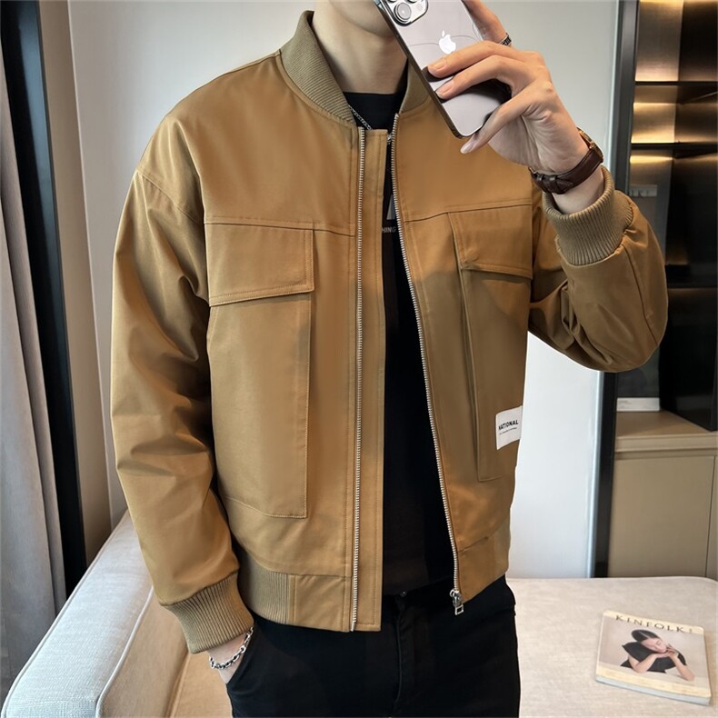 春季新款刺绣潮流男士外套棒球领复古休闲夹克店主风JK090-P98,男装夹克,电商A413