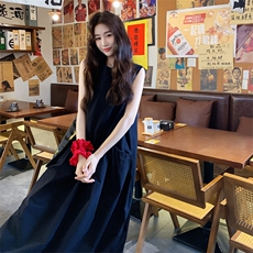【现货】夏季新款黑色无袖连衣裙花苞裙2C158-8650-P115-K168，女装连衣裙，2C158