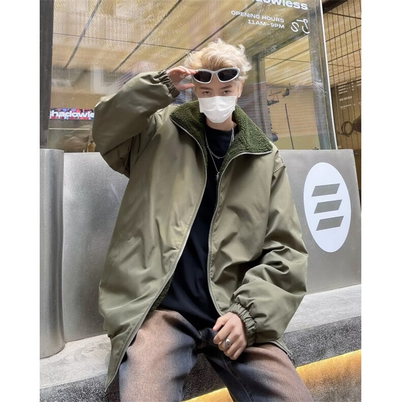 立领棉衣男士加绒加厚美式复古港风M9021-P78,男装棉衣,星座1109-3