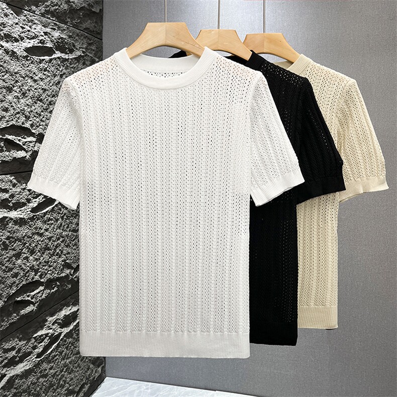 春夏雪尼尔针织宽松短袖T恤T0905-P45图片