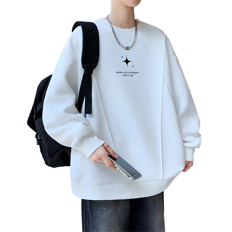 秋款潮流时尚男生长袖t恤印花衣服男港风圆领卫衣A436-212-P48,男装T恤,电商A436