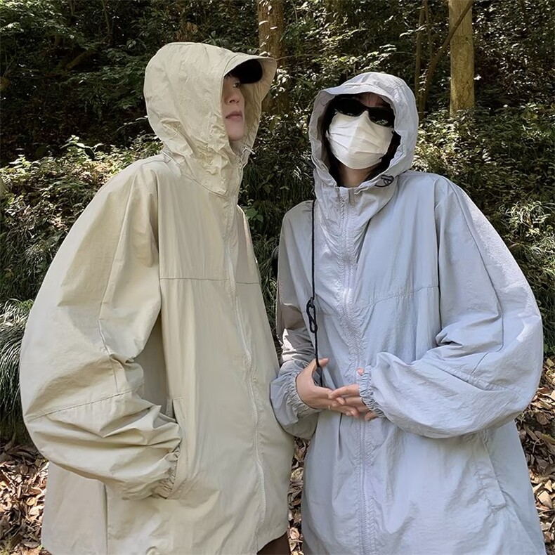 连帽防晒衣男夏季潮牌冰丝薄款冲锋衣外套QJ32 P35图片