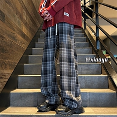 XZ616春季新款格子设计抽绳款直筒休闲裤长裤TY2431P65控78，男装休闲裤，星座512A（原616）