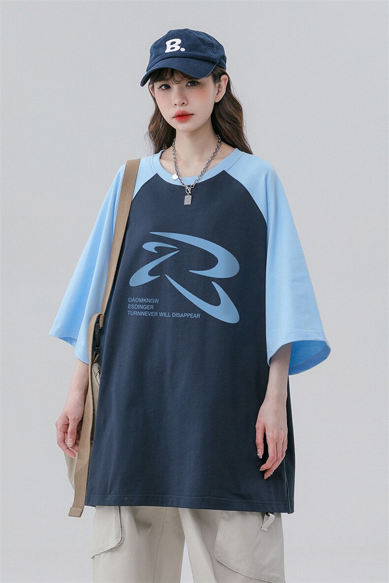 中性风23新款夏季时尚百搭圆领宽松美式短袖T恤DT456P40控58,男装T恤,A247A