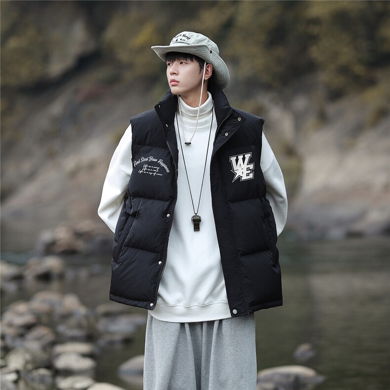 山系新标白鸭绒字母印花休闲羽绒马甲A247-MJ114特批115控168,男装背心/马甲,电商A247